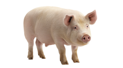 Full Body Shot of a Pig on Transparent Background