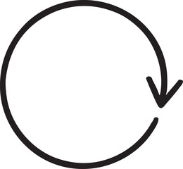 Circular Arrow Icon A Simple Black Vector Illustration for Refresh Reload Recycle or Rotation Concepts on a White Background