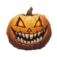 Halloween pumpkin isolated on transparent background 
