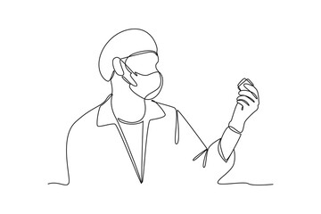 Engineer. quality control for medical companies. Hand drawn style vector design illustrations.