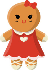Cute Cookie Girl in Red Outfit

