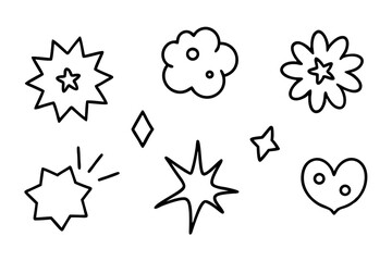 Minimal Comic Style Icon Pack – Hand-drawn Manga Emotion & Action Elements