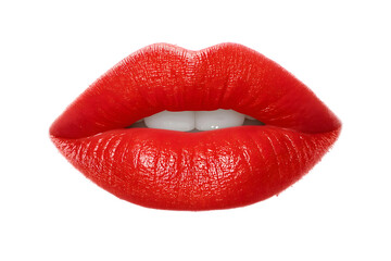 Obraz premium Close-up of vibrant red lips