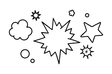 Minimal Comic Style Icon Pack – Hand-drawn Manga Emotion & Action Elements