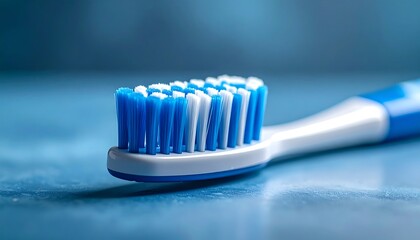 Close-up of a blue toothbrush