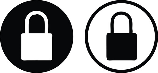 Padlock icon set. Vector illustration