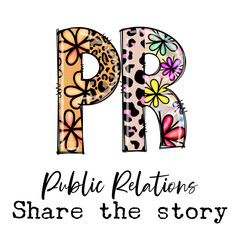 PR Public Relations Share the Story Colorful Design