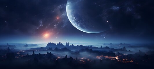 Galaxy Version of orange leaf world, ai generative