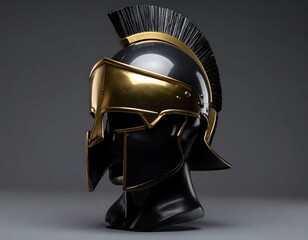 Ancient Greek helmet on mannequin