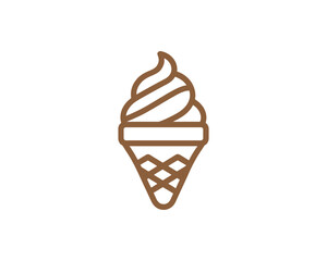 Vector logo of ice cream in outline