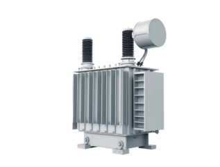 Electric transformer isolated on transparent background