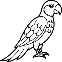 Parrot Pixel line art vector