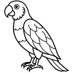 Parrot Pixel line art vector