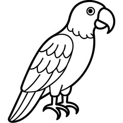 Parrot Pixel line art vector