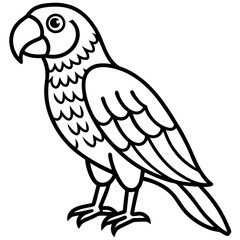 Parrot Pixel line art vector