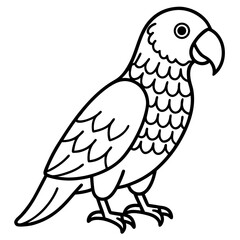 Parrot Pixel line art vector