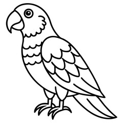 Parrot Pixel line art vector