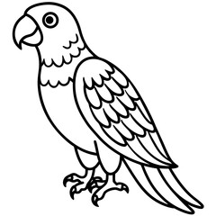 Parrot Pixel line art vector