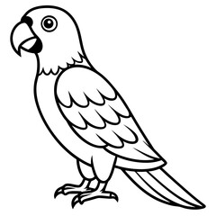 Parrot Pixel line art vector