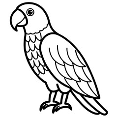 Parrot Pixel line art vector