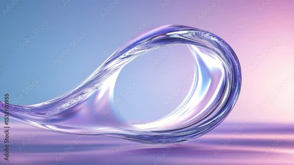 Aufkleber abstract liquid ribbon: a mesmerizing studio shot of an abstract, flowing ribbon of liquid gracefull