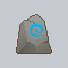 stone with magical sign in pixel art style