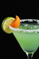 Green Cocktail in Martini Glass