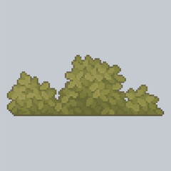large green bush in pixel art style