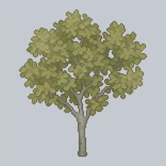lush tree in pixel art style