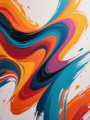 Modern abstract art background with bold colors, fluid shapes, and dynamic brush strokes. Vibrant and energetic wallpaper perfect for digital design, creative projects, and artistic visuals.

