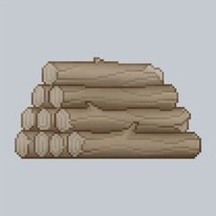 wooden logs in pixel art style
