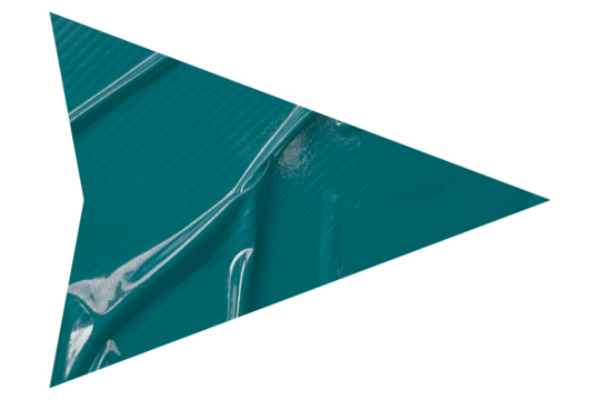 Green crumpled paper arrow isolated on transparent background