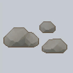 stones with different size in pixel art style