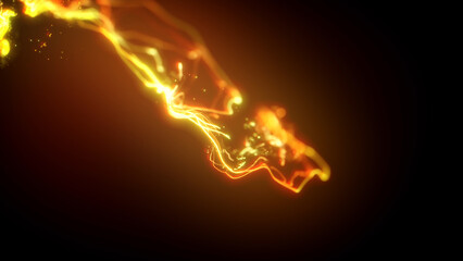 Abstract Glowing Twirl Lights Background/ Illustration of colorful and vivid swirling lights trail wallpaper and glowing particles