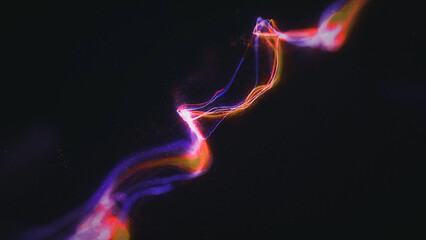 Colorful Light Particles Background/ Illustration of colorful and vivid swirling lights trail wallpaper and glowing particles