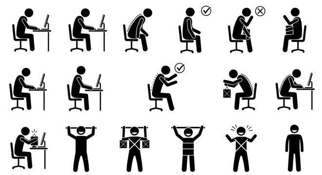 Correct and Incorrect Posture Examples for Work and Exercise