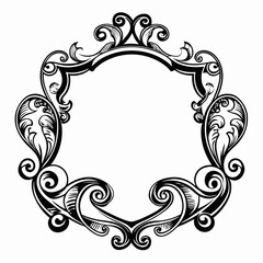 Elegant Ornate Circular Frame with Intricate Floral Designs for Decorative Projects