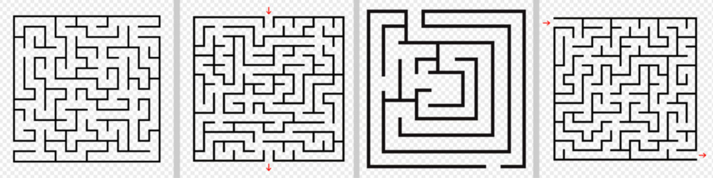 Set of maze icon vector illustration. Labyrinth line icon.