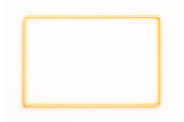 A rectangular neon frame in warm orange color with consistent glow, set against a transparent background.