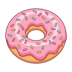 Pink Glazed Donut with Sprinkles