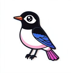 Fototapeta premium Colorful Cartoon Bird Illustration with Vibrant Details and Playful Design