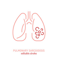 Pulmonary sarcoidosis icon, pictogram. Editable vector illustration