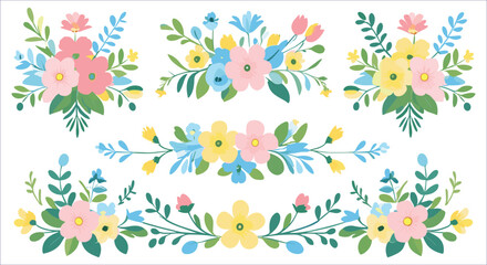 seamless pattern with colorful flowers