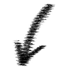 Arrow grunge doodle vector icon. Arrow design quirky line. Arrow hand drawn curve marker.