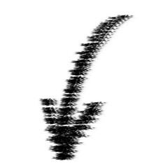 Arrow grunge doodle vector icon. Arrow design quirky line. Arrow hand drawn curve marker.