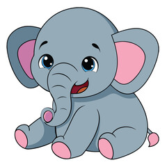 Fototapeta premium cartoon elephant with a blank