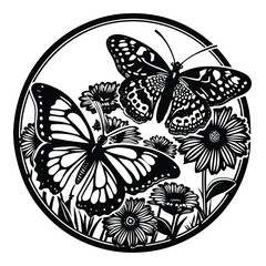 linocut butterfly