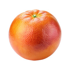A single ripe grapefruit isolated on a white background showing its textured skin and vibrant color on transparent background png