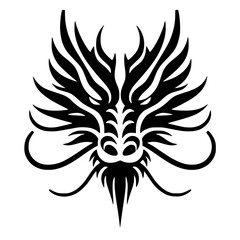 Minimalistic Dragon Head Silhouette for Chinese New Year – SVG Vector