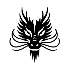 Minimalistic Dragon Head Silhouette for Chinese New Year – SVG Vector